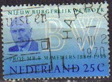Holanda 1970 Scott 480 Sello BW Profesor E.M. Meijers 25c usado Stamps Netherlands Holland Hollande Olanda  
